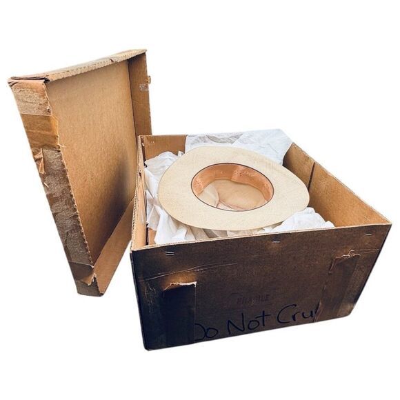 MONTECRISTI Hat Works Hand Made Panama Hat 6 7/8 Porcupine Quill Band Cowboy 55 - Picture 7 of 12